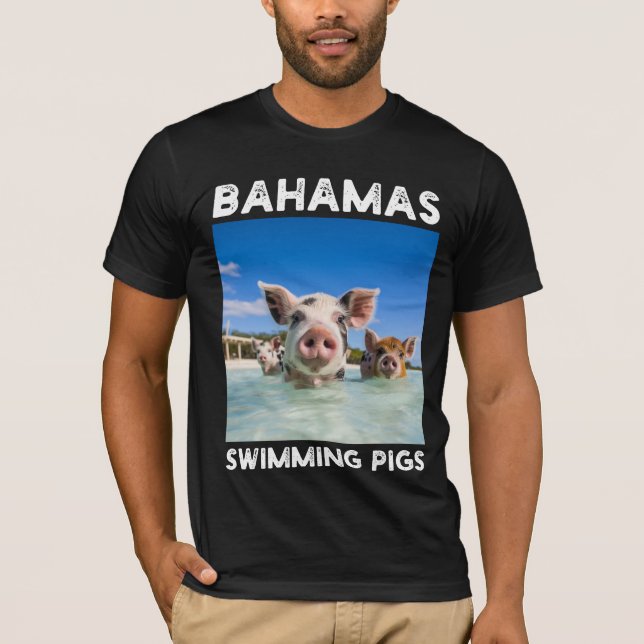 Bahamas Swimming Grisar Exuma T Shirt (Framsida)