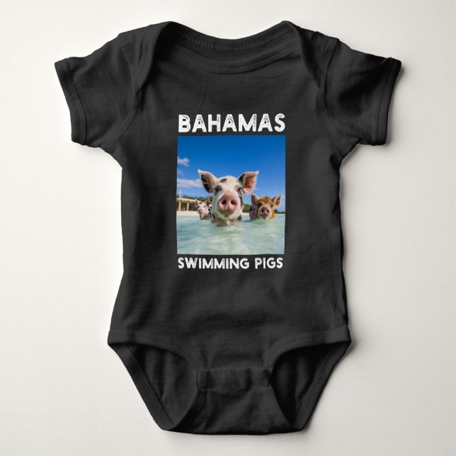 Bahamas Swimming Grisar Exuma T Shirt (Framsida)