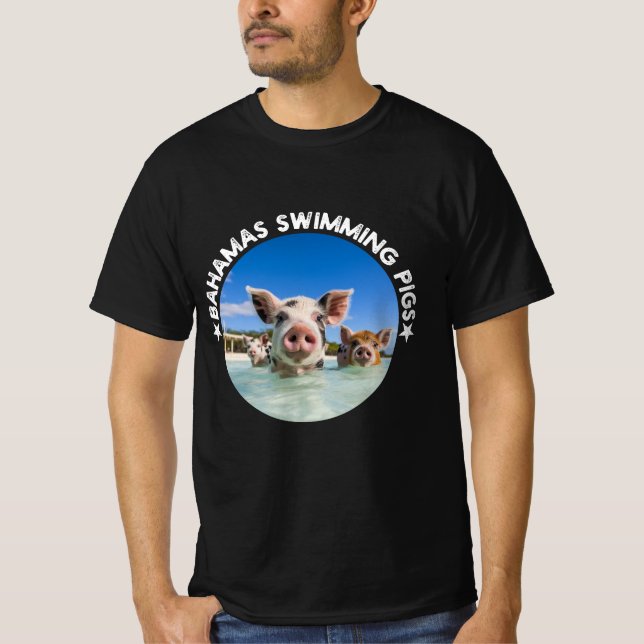 Bahamas Swimming Grisar Exuma T Shirt (Framsida)