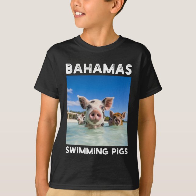 Bahamas Swimming Grisar Exuma T Shirt (Framsida)