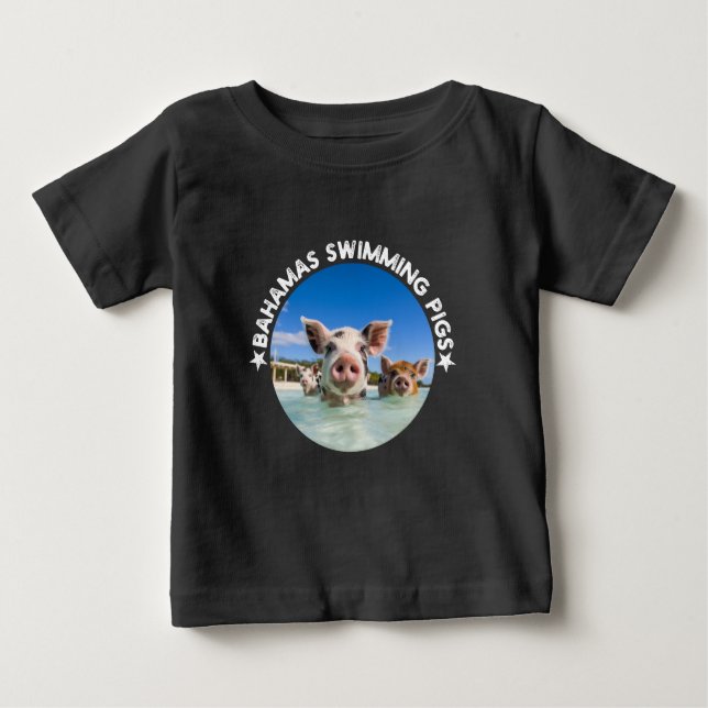 Bahamas Swimming Grisar Exuma T Shirt (Framsida)