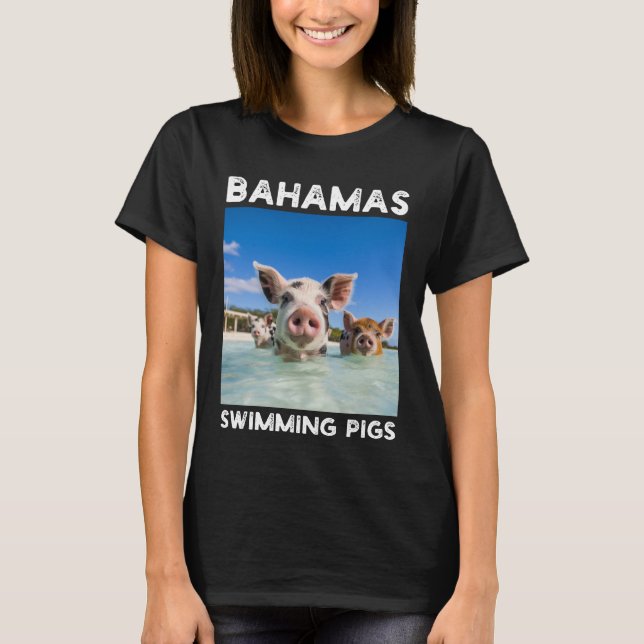 Bahamas Swimming Grisar Exuma T Shirt (Framsida)