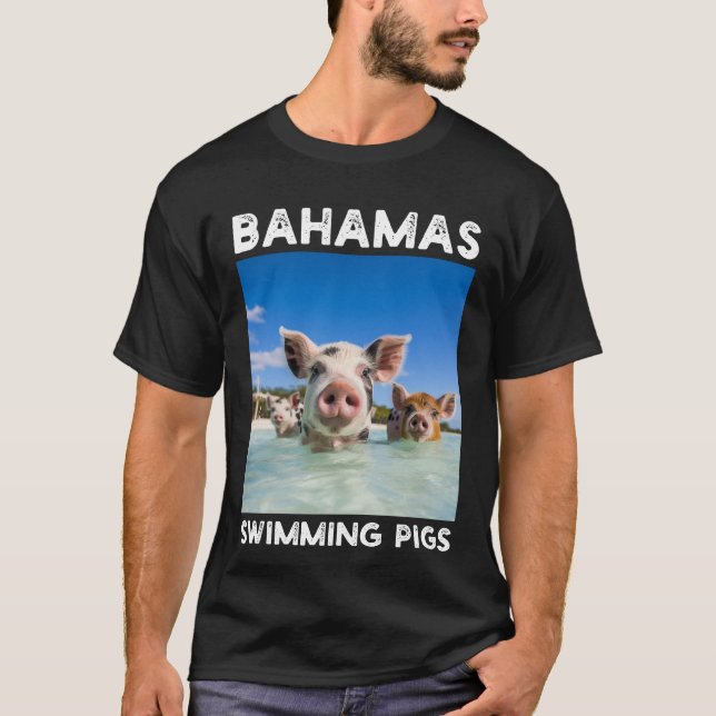 Bahamas Swimming Grisar Exuma T Shirt (Framsida)