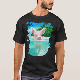 Bahamas Swimming Grisar Gris Simma Beach Helgdagar T Shirt
