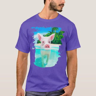 Bahamas Swimming Grisar Gris Simma Beach Helgdagar T Shirt