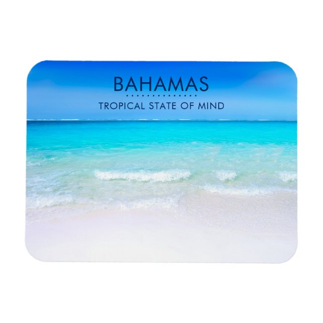 Bahamas Tropical Beach med Turquise Sea Magnet (Horisontell)