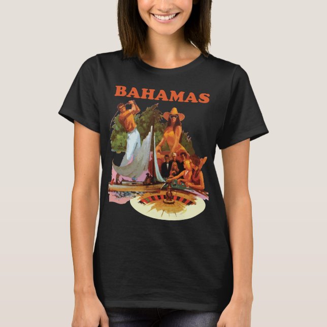 Bahamas Tropisk Strand Solnedgång Resa T Shirt (Framsida)
