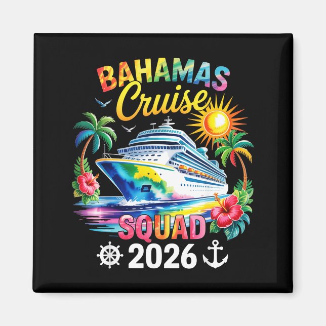 Bahamas Vacation 2026 Squad Family Friends Matchin Magnet (Framsidan)