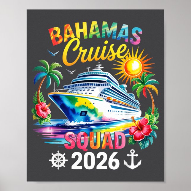 Bahamas Vacation 2026 Squad Family Friends Matchin Poster (Framsidan)