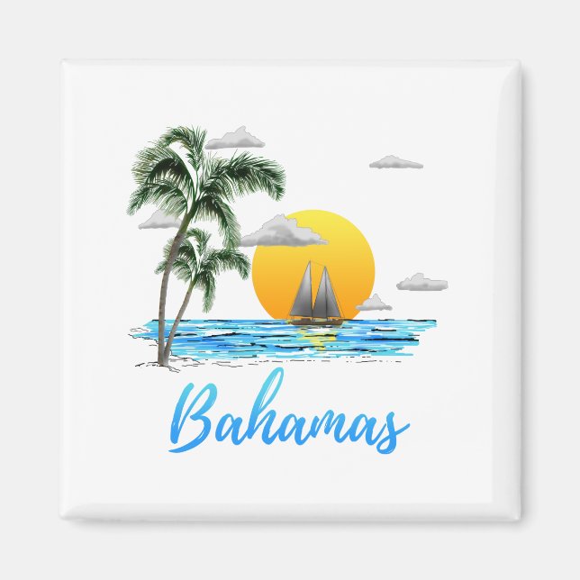 Bahamas Vacation Sailing Magnet (Framsidan)