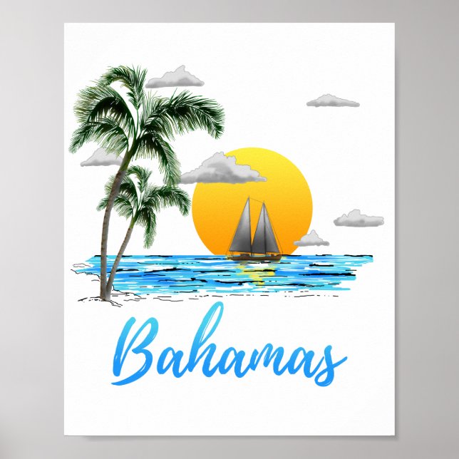 Bahamas Vacation Sailing Poster (Framsidan)