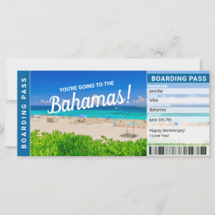 Bahamas Vacation Travel Gift Biljett