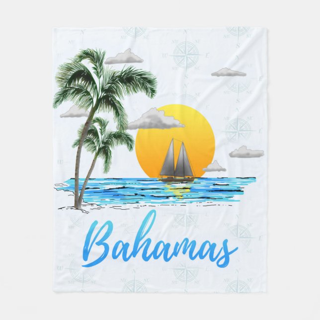 Bahamas (Västindien) Sailing Fleecefilt (Framsidan)