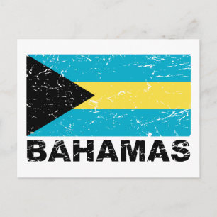 Bahamas Vintage Flagga Vykort