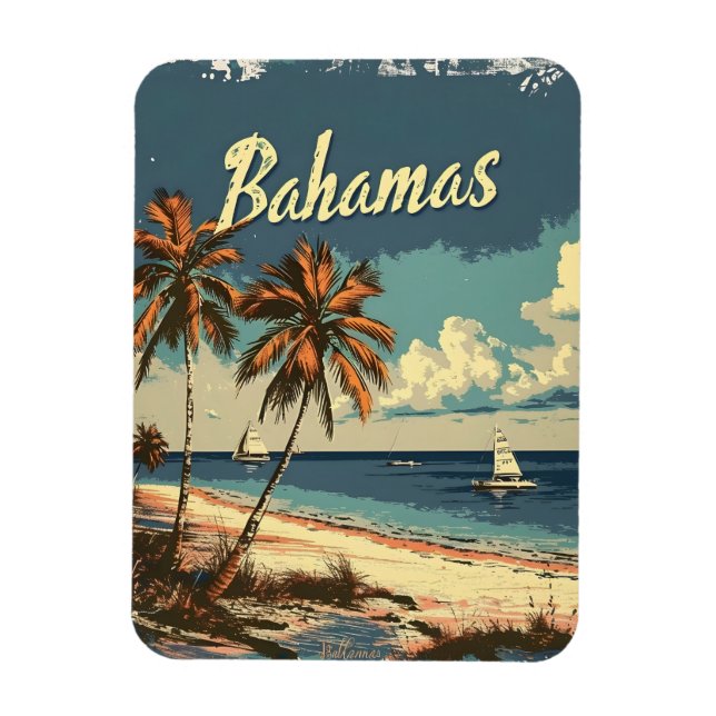 Bahamas Vintage Magnet (Vertikal)