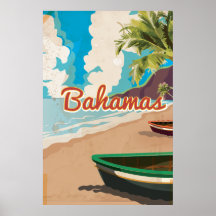 Bahamas vintage reseaffisch