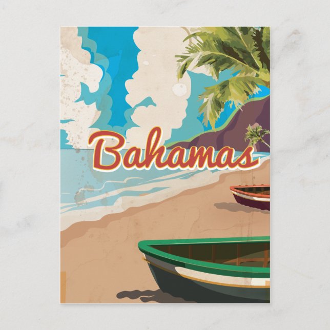 Bahamas vintage resemålstryck vykort (Framsida)