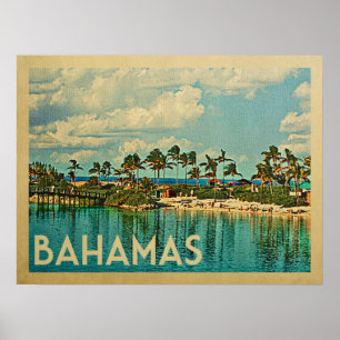 Bahamas vintage resor poster