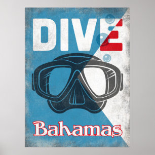 Bahamas vintagedyka maskerar poster