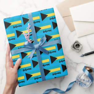 Bahamas Wrapping Papper, Bahamas Flagga patriotic Presentpapper