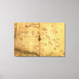 BahamasPanoramic MapBahamas Canvastryck