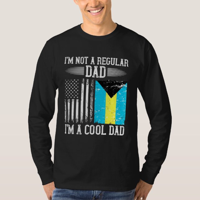 Bahamian American Flagga Bahamas Roots Pappa T Shirt (Framsida)