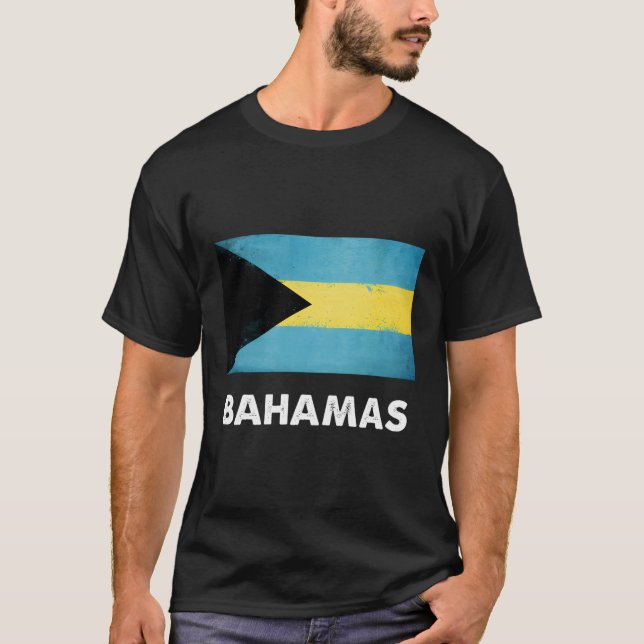 Bahamian Bahamas Flagga T Shirt (Framsida)