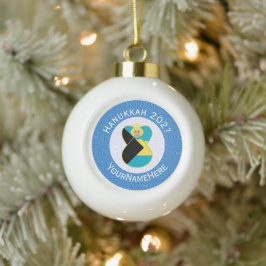 Bahamian Flagga Angel Hanukkah Blonde Julgranskula Keramik