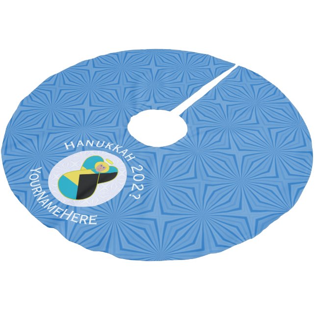 Bahamian Flagga Angel Hanukkah Blonde Julgransmatta Borstad Polyester (Vinklad)