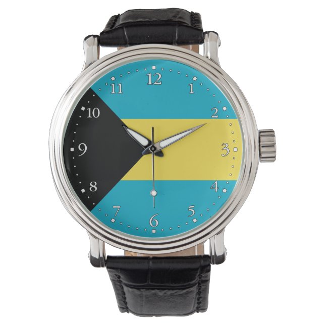 Bahamian Flagga Armbandsur (Framsida)