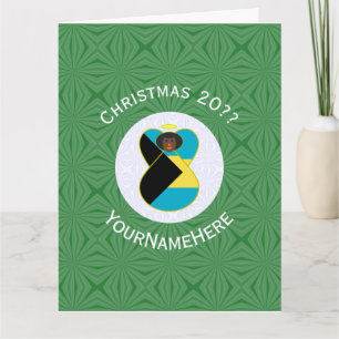 Bahamian Flagga Black Angel-Personligen Jul Kort