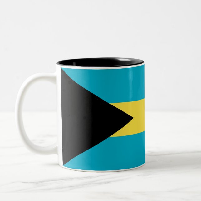 Bahamian Flagga Två-Tonad Mugg (Vänster)