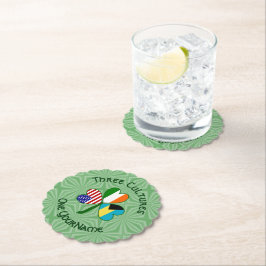 Bahamian Irish Flagga Shamrock Personlig Underlägg Papper