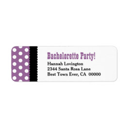 BAHELORETTE PARTY Polka Dot Mönster BS13 Returadress Etikett