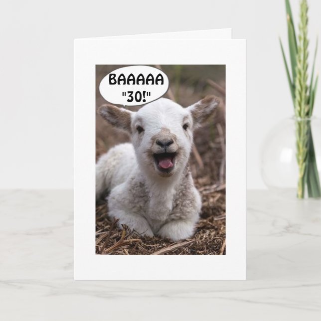 BAHHH. DU ÄR "30" MEN DU KAN FORTFARANDE PARTY! KORT (Framsida)