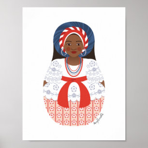 Bahia Brasiliansk Matryoshka Affisch