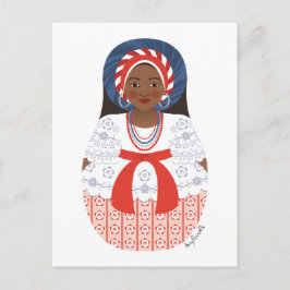 Bahia Brazilian Matryoshka Postcard Vykort