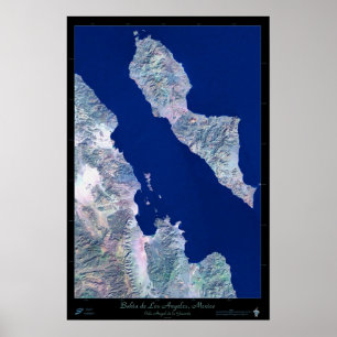 Bahia de Los Angeles, B.C, Mexico satellit- Poster