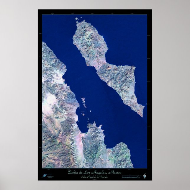 Bahia de Los Angeles, B.C., Mexico Satellite poste Poster (Framsidan)