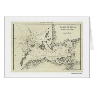Bahia De Tampa Florida karta 1809 Hälsningskort