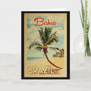 Bahia Handflatan Träd Vintage resor Kort