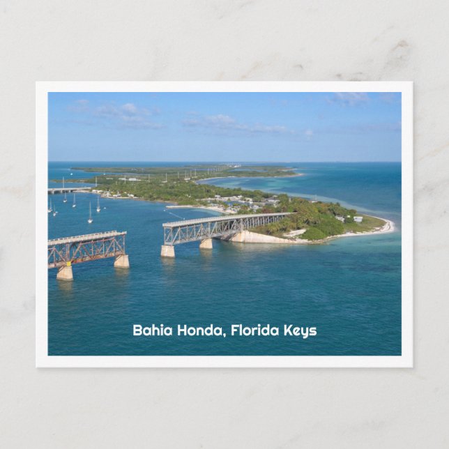 Bahia Honda, Florida Nycklar Aerial View från Väst Vykort (Framsida)