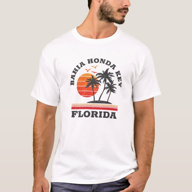 Bahia Honda Nyckel Florida Retro Souvenir Gift T Shirt (Framsida)