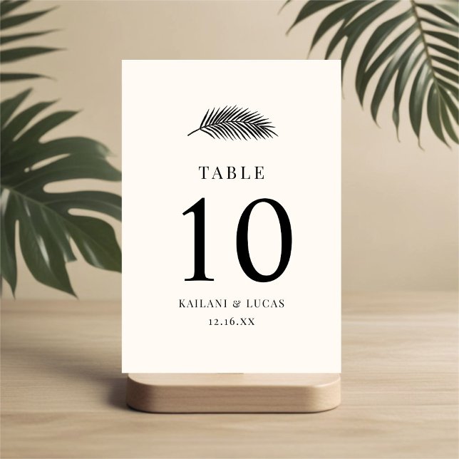 Bahia Minimal Handflatan Löv Bröllop Bordsnummer (Skapare uppladdad)