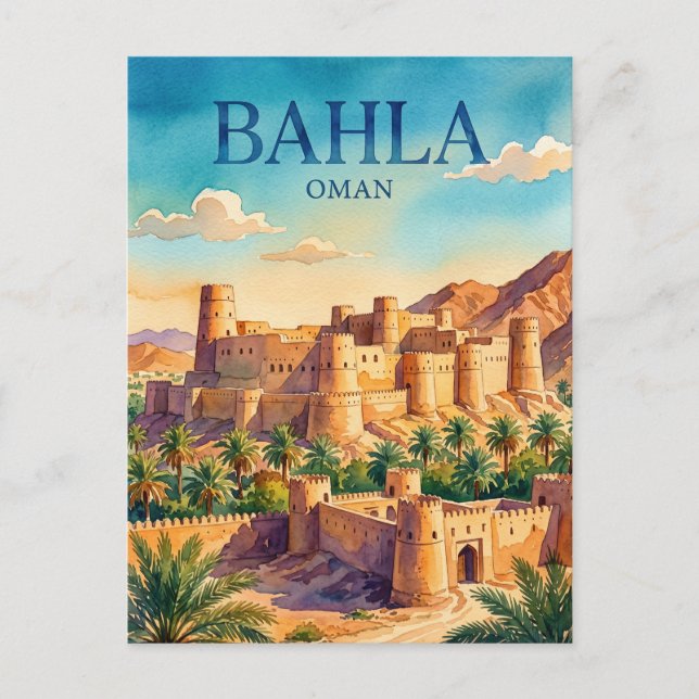 Bahla Fort Oman blir Vykort (Framsida)