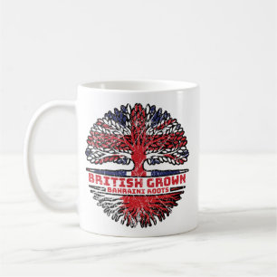 Bahrain Bahraini British UK Träd Roots Flagga Kaffemugg