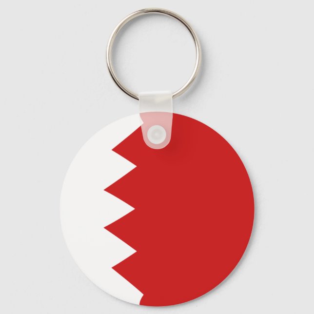 Bahrain Fisheye Flagga Keychain Nyckelring (Framsida)