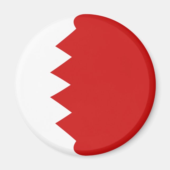 Bahrain Fisheye Flagga Magnet (Framsidan)