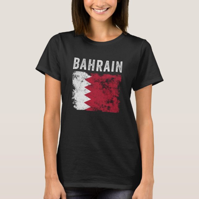 Bahrain Flag Distressed Men Women Kids Bahraini Fl T Shirt (Framsida)