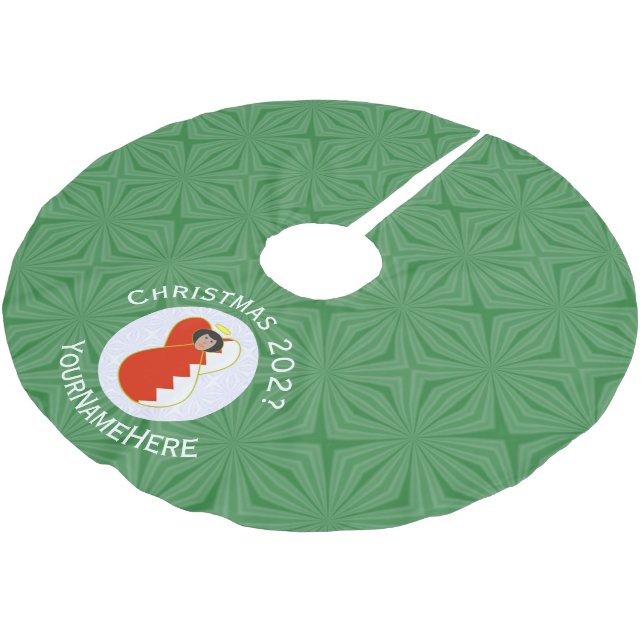 Bahrain Flagga Angel-Personligen Jul Julgransmatta Borstad Polyester (Vinklad)